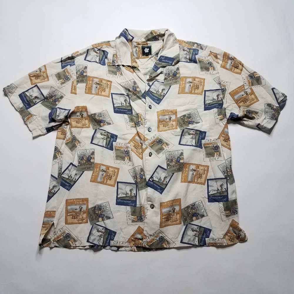 AUREUS SILK Golf Putting Green Camp Vacation Shirt